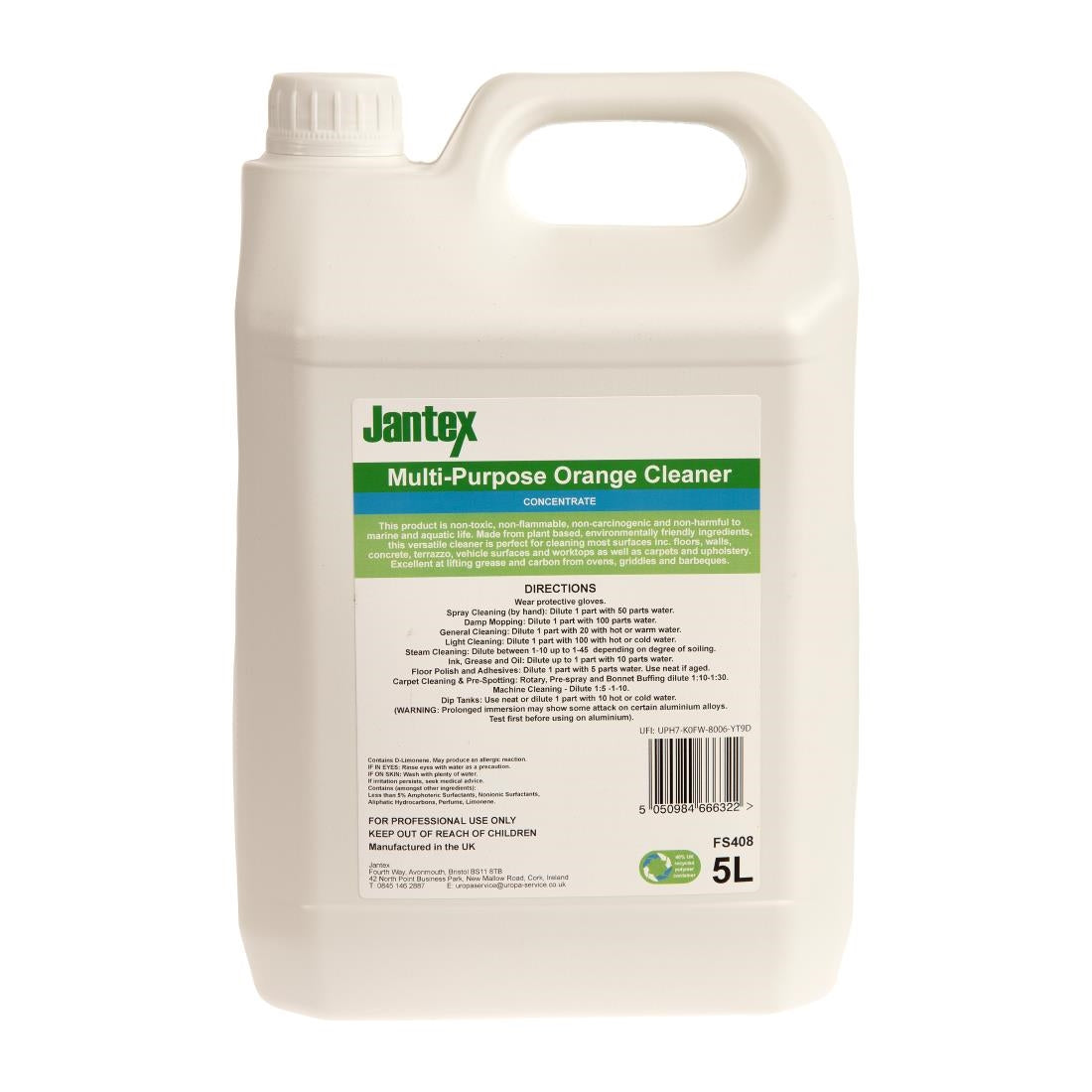 Jantex Green Orange Multipurpose Cleaner Concentrate 5Ltr