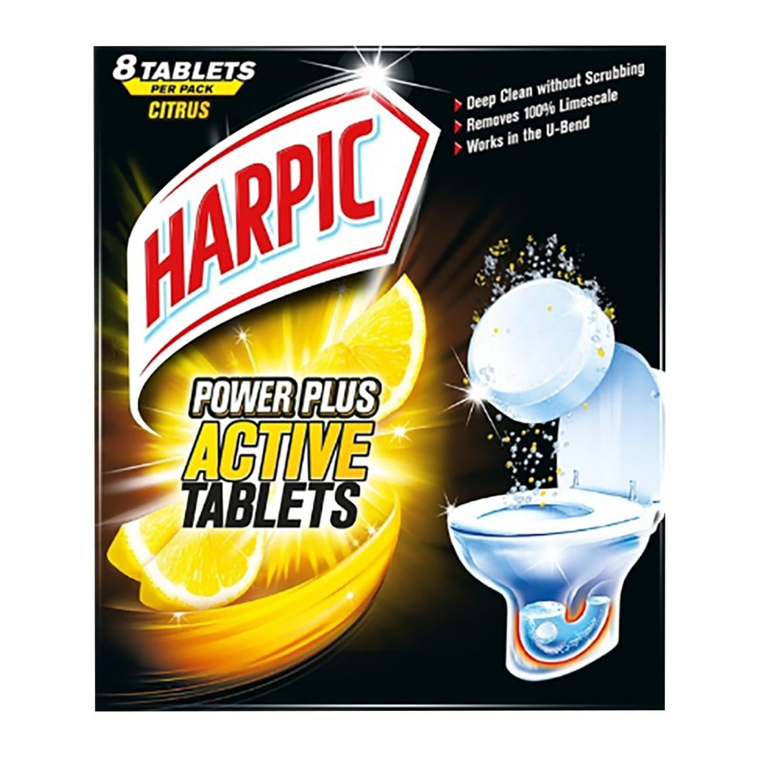 Harpic Power Plus Citrus Toilet Cleaning Tablets 25g (Pack of 8)