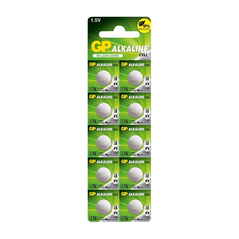 GP Alkaline Battery LR44 A76 (Pack of 10)