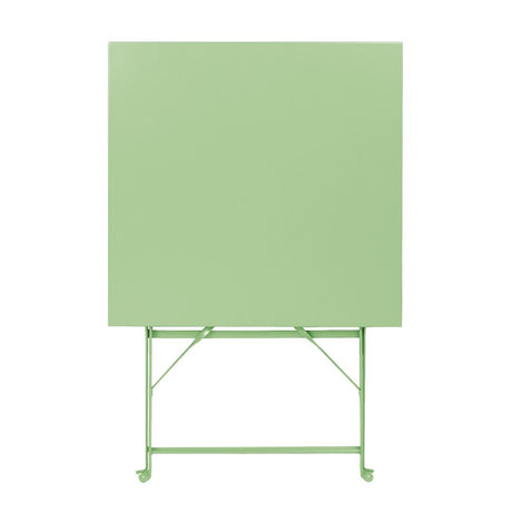Bolero Perth Light Green Pavement Style Steel Table Square 600mm