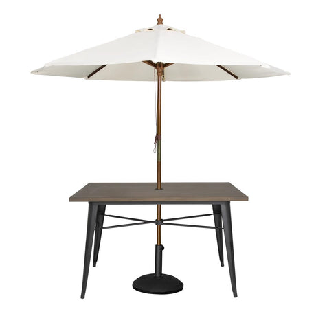 Bolero Complete Outdoor Aluminium Table Dark Wood Effect 1200x760mm