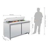 Polar 2 Door Preparation Counter 527Ltr