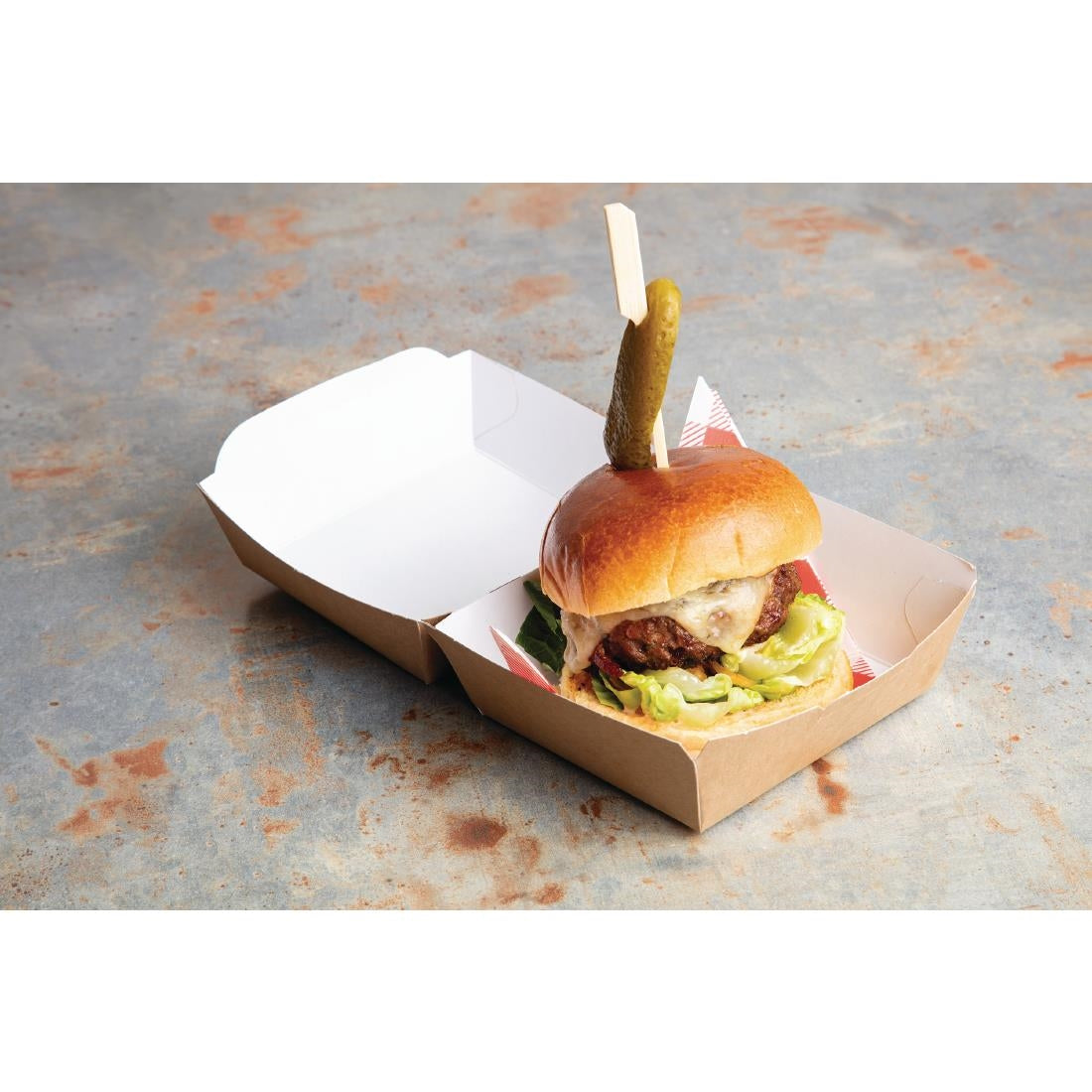 Colpac Compostable Kraft Burger Boxes Large 135mm (Pack of 250)