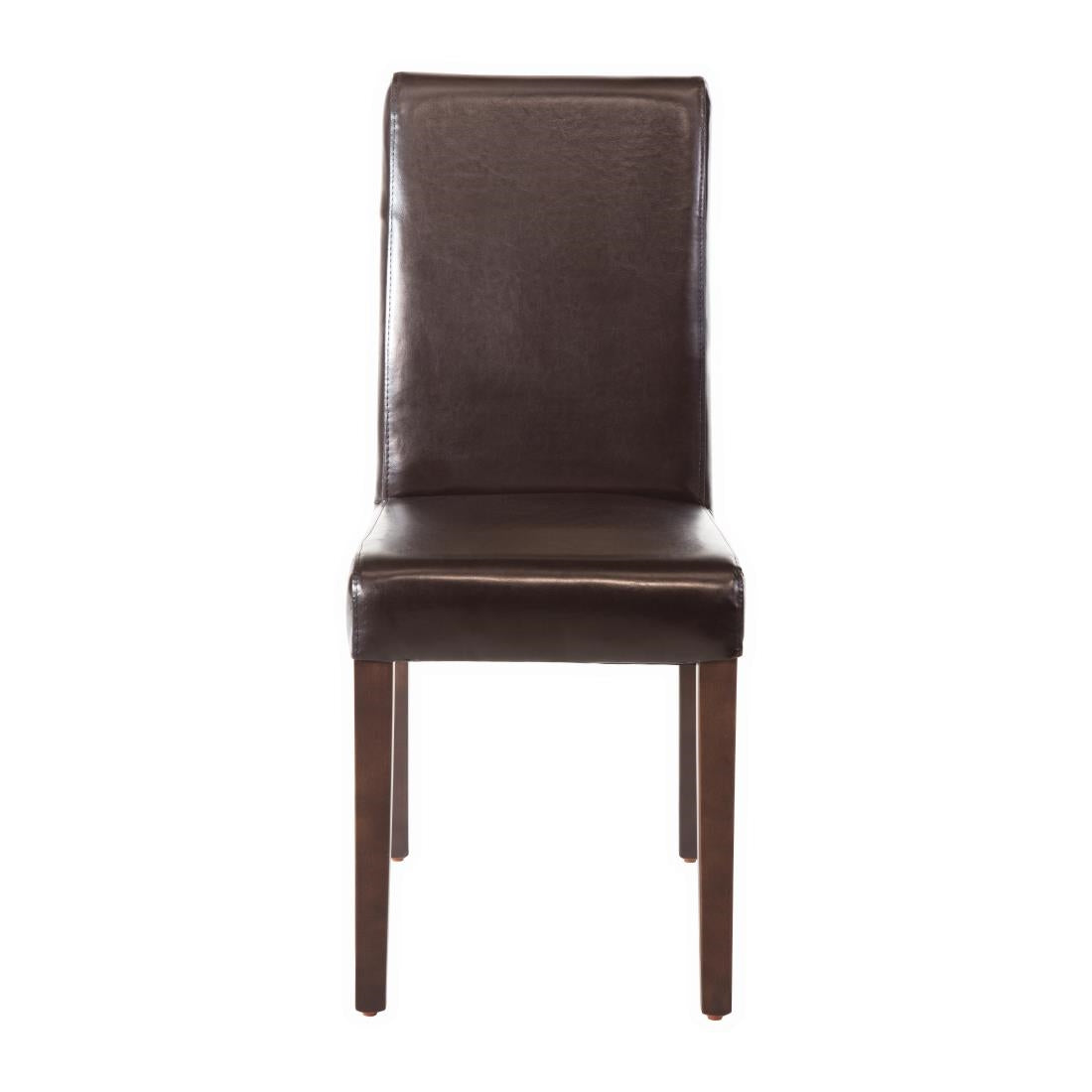 Bolero Faux Leather Dining Chairs Dark Brown (2 Pack)