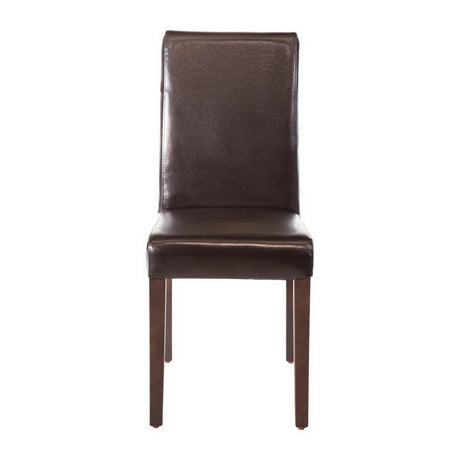 Bolero Faux Leather Dining Chairs Dark Brown (2 Pack)