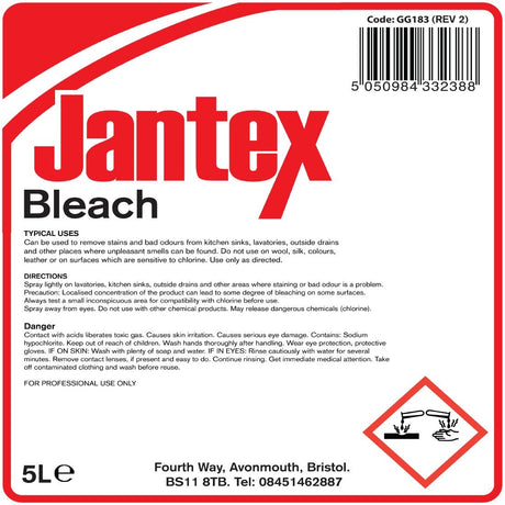 Jantex Bleach Concentrate 5Ltr (Single Pack)