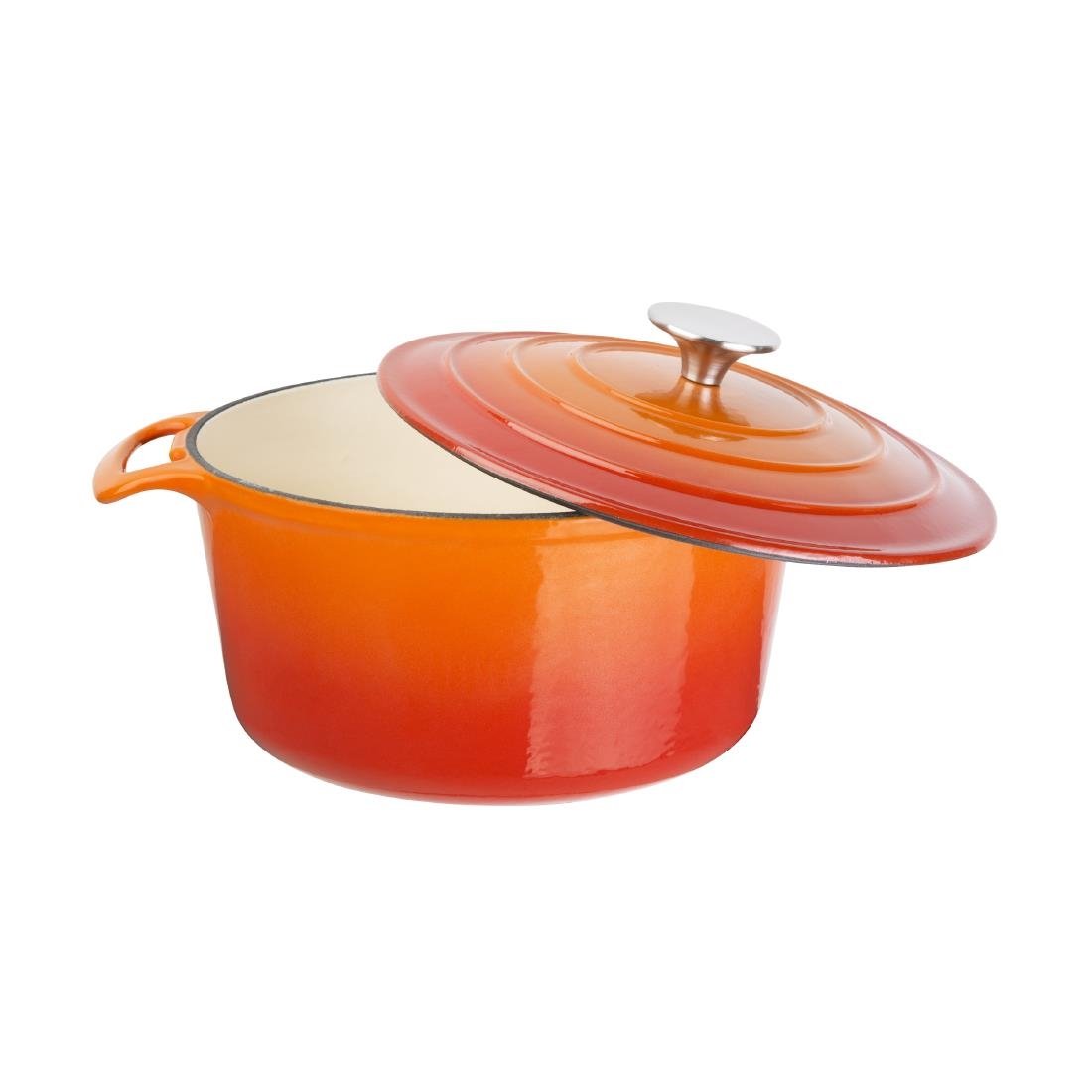 Vogue Orange Round Casserole Dish 3.2Ltr