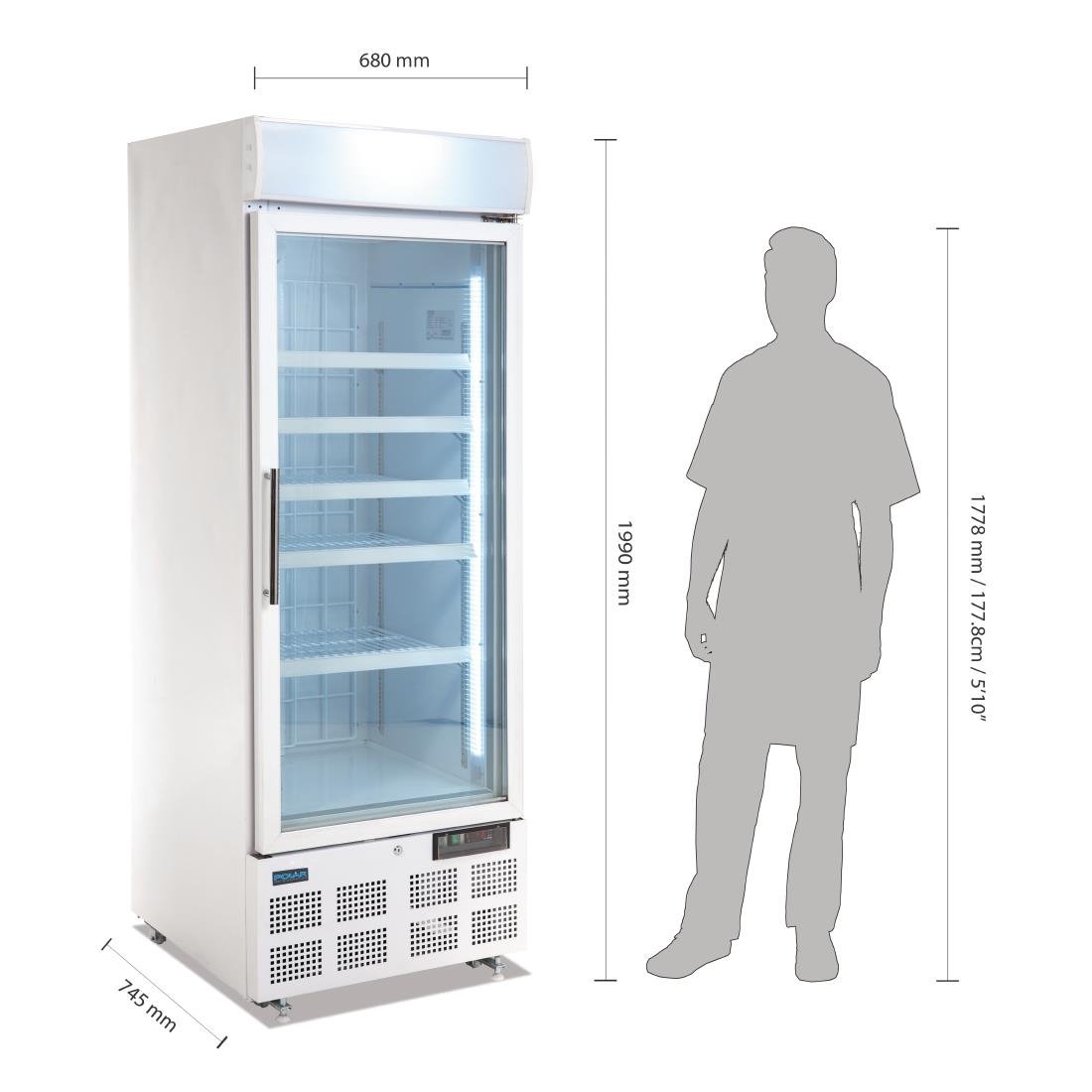 Polar G-Series Upright Display Freezer 412Ltr White