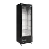 Polar Upright Back Bar Cooler with Hinged Door in Black 307Ltr