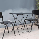 Bolero Perth Black Pavement Style Steel Table Square 600mm