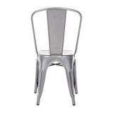 GL329 - Bolero Bistro Steel Side Chair Gun Metal Grey (Pack 4)