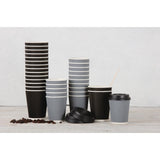 Fiesta Ripple Wall Takeaway Coffee Cups Charcoal 340ml / 12oz x 25