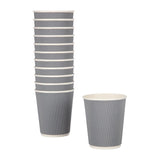 Fiesta Ripple Wall Takeaway Coffee Cups Charcoal 225ml / 8oz x 25