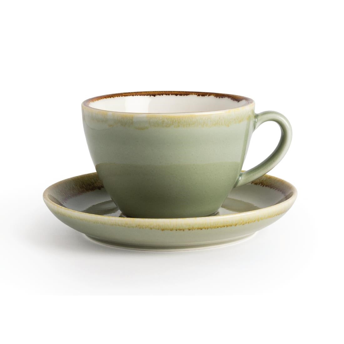 Olympia Kiln Cappuccino Cup Moss 340ml (Pack of 6)