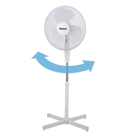 Status 16" Oscillating White Stand Fan