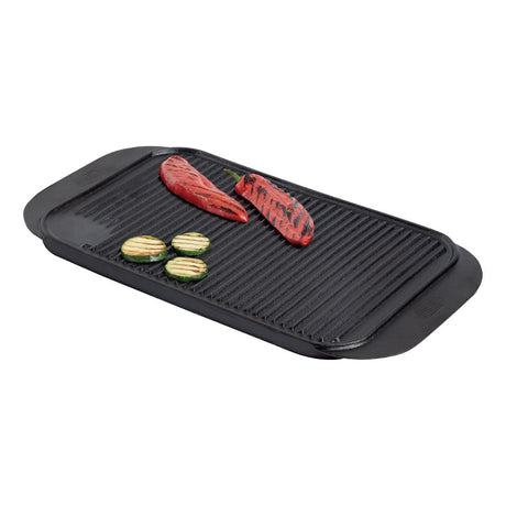 Vogue Reversible Cast Iron Double Griddle Pan 26cm