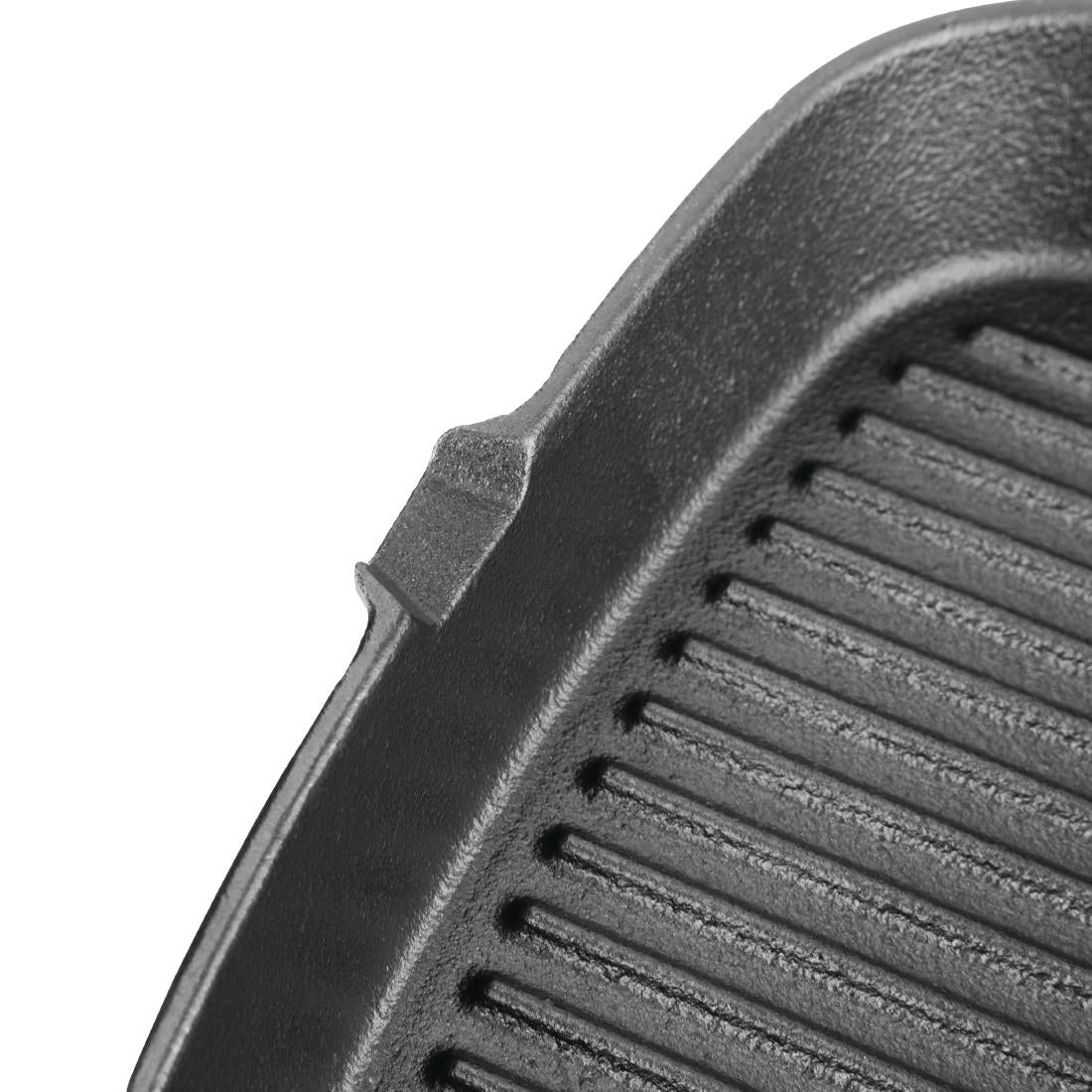 Vogue Square Cast Iron Ribbed Skillet Pan 24cm