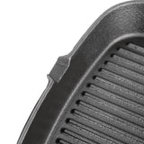 Vogue Square Cast Iron Ribbed Skillet Pan