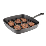 Vogue Square Cast Iron Ribbed Skillet Pan 24cm