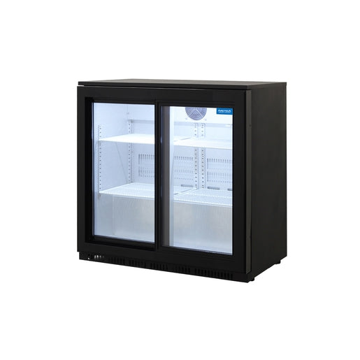 Arctica Double Sliding Door Bottle Cooler - Black