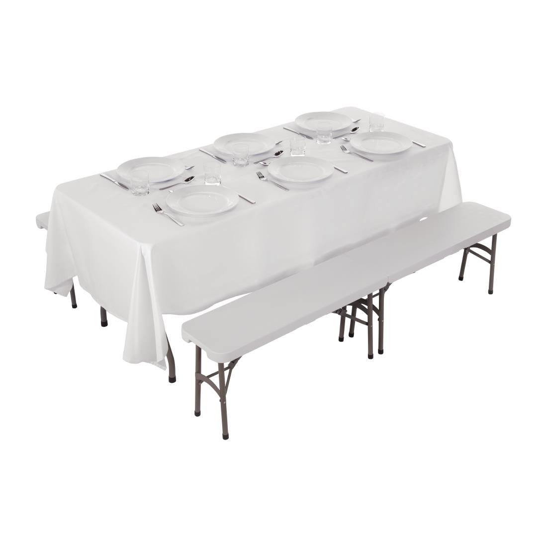 Special Offer Bolero PE Centre Folding Table 6ft with Two Folding Benches