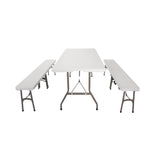 Special Offer Bolero PE Centre Folding Table 6ft with Two Folding Benches