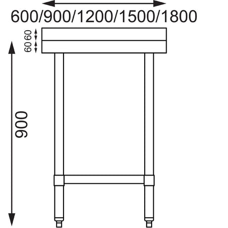 Vogue Stainless Steel Prep Table with Upstand 1800mm