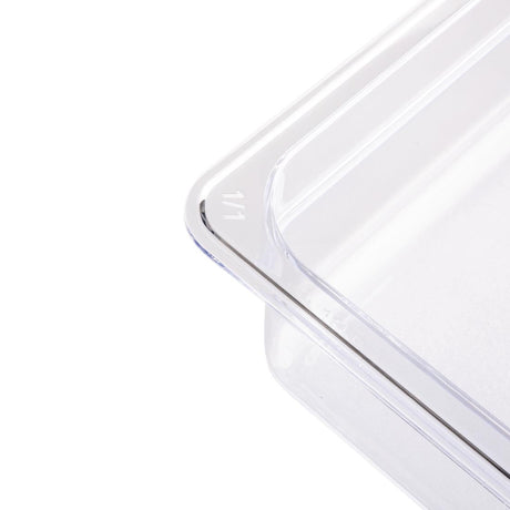 Vogue Polycarbonate 1/1 Gastronorm Container 65mm Clear