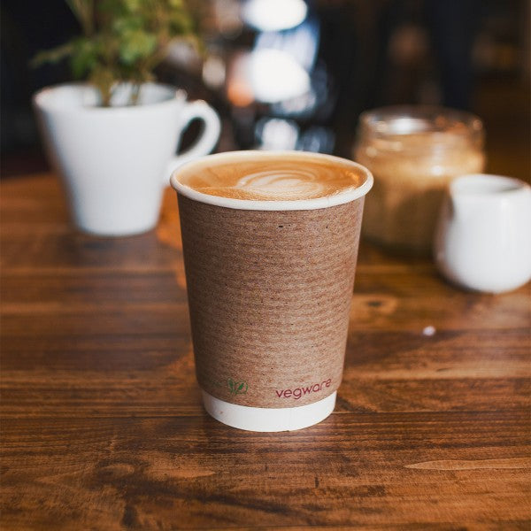 Vegware Compostable Coffee Cups Double Wall 340ml / 12oz (500 Pack)